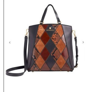 Bruno Magli Damiana small tote black/tan/caramel leather/suede